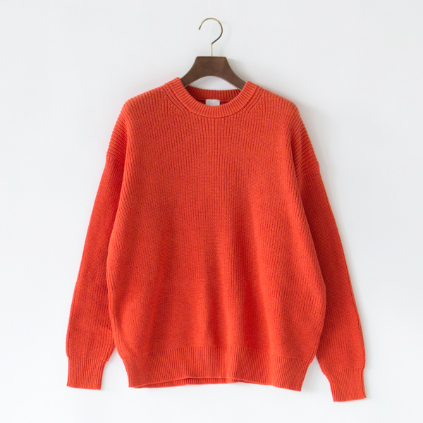 コットンカシミヤ クルーネックプルオーバー(VERMILION)