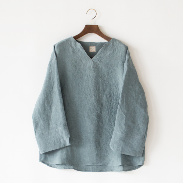 ファナージュリネン カフタンブラウス(BLUE GREY)