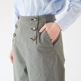 Le minor(ルミノア)コットン リネン ネップダンガリー ショートパンツ・ML16408-1791401【ボトムス】    レディース 女性 誕生日プレゼント ギフト 正規品 新品 コットンリネンマリンパンツ／Le minor （ルミノア）｜愛着を持って