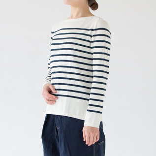 SERGE ボーダー バスクニット Latte x Marine／Letroyes（ルトロワ