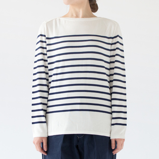 SERGE border Basque T-shrt Latte-Marine／Letroyes（ルトロワ