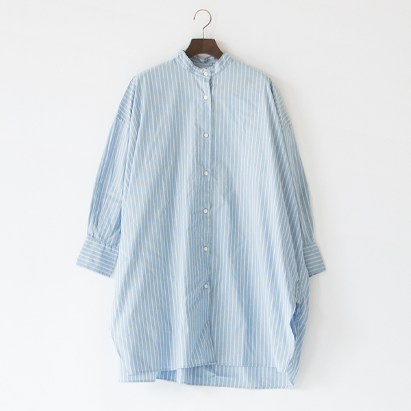 MIDDLE SHIRT ダブルラインストライプ(SAX)