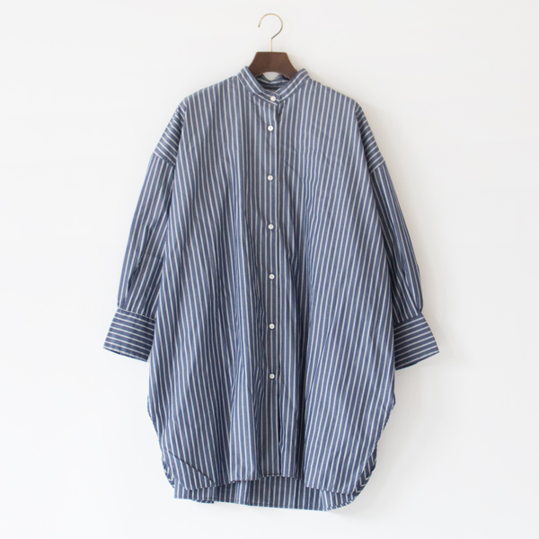 MIDDLE SHIRT ダブルラインストライプ(NAY)