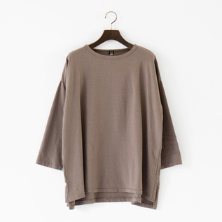 コットンリネン 九分袖 前後差オーバーサイズT(TAUPE) コットンリネン 九分袖 前後差オーバーサイズT(TAUPE)