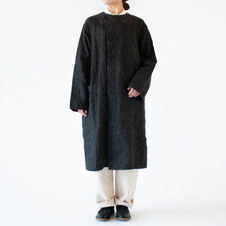 Vlas Blomme（ヴラスブラム）リネンヘリンボーンワークコート 炭コーティングLinen ワークコート／Vlas Blomme（ヴラスブラム