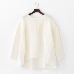 クルーネック バックギャザーシャツ(WHITE) クルーネック バックギャザーシャツ(WHITE)