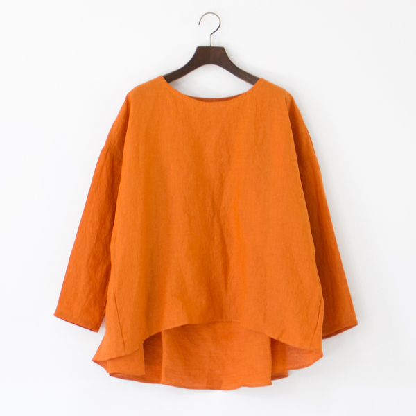 クルーネック バックギャザーシャツ(ORANGE)