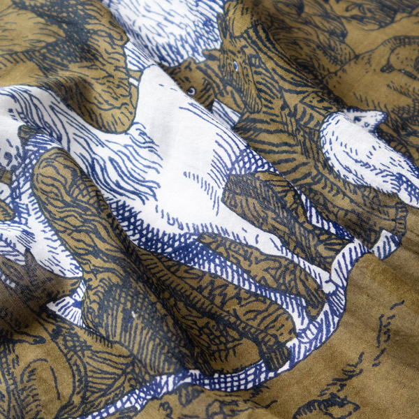 コットンの手触りが柔らかいストール(KHAKI) コットンの手触りが柔らかいストール(KHAKI)