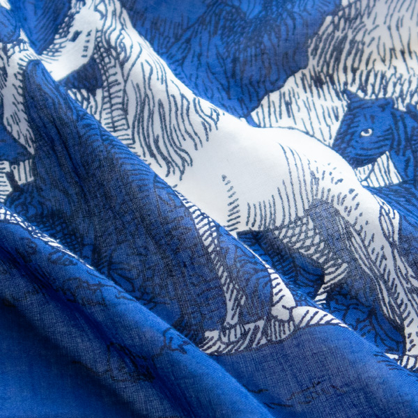 コットンの手触りが柔らかいストール(BLUE) コットンの手触りが柔らかいストール(BLUE)