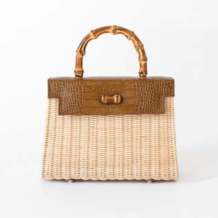 RATTAN HANDBAG BAMBOO HANDLE／CANDRIA TOMMASO / Shop ZUTTO for the