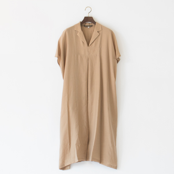 ナローラペル プルオーバー ノースリーブロングワンピース(BEIGE)