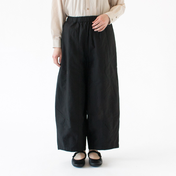  コットンリネン PARACHUTE パンツ(BLK)