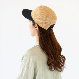 【美品】ヘレンカミンスキー 帽子 Vivette キャップ　ラフィアキャップ コットン・ラフィアキャップ Vivette／HELEN KAMINSKI（ヘレン