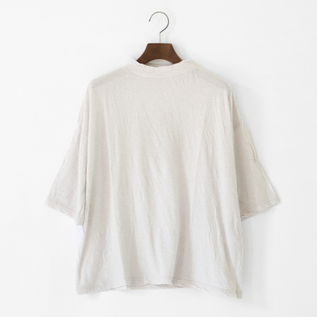 Cotton Silk Soft 天竺 モックネックTシャツ(VINTAGE WHITE)