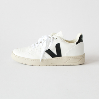 レザースニーカー V-10  WHITE BLACK