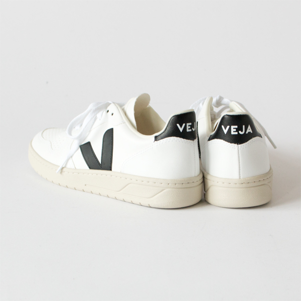 レザースニーカー V-10 WHITE BLACK