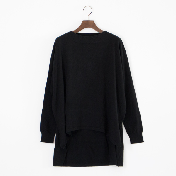 ニットカジュアルプルオーバー(BLACK)