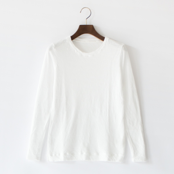 別注 なめらか天竺 ロングTシャツ (白)