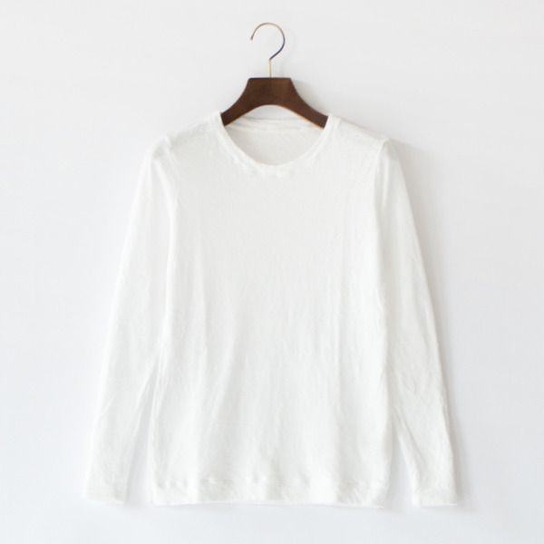別注 なめらか天竺 ロングTシャツ (白)