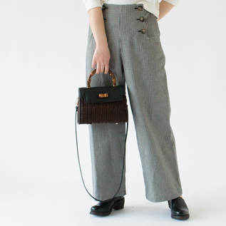 Rattan handbag bamboo handle BLACK／CANDRIA TOMMASO / Shop ZUTTO