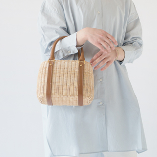 Rattan mini handbag leather handle ／CANDRIA TOMMASO / Shop ZUTTO