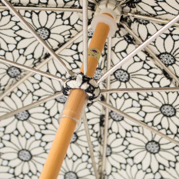 長傘にはロクロ巻きとダボ巻きを施しています(長傘 アイボリー) 長傘にはロクロ巻きとダボ巻きを施しています(長傘 アイボリー)