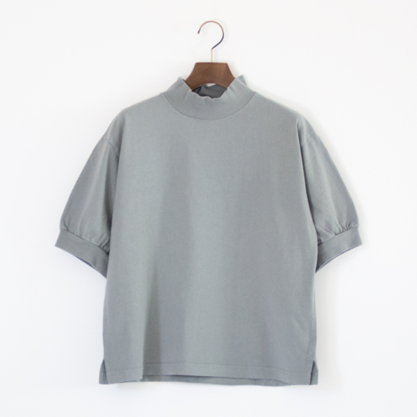 BLUE GRAY アメリカンジャージーギャザースリーブTee BLUE GRAY アメリカンジャージーギャザースリーブTee