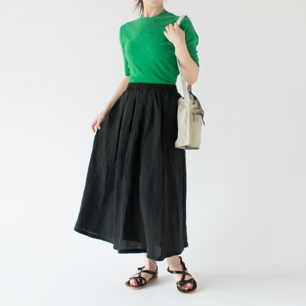 モデル身長162cm/BLACK/総丈85cm