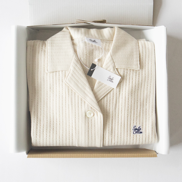 LIGHT BEIGE サイズMレディースパジャマ 7分袖上下セット LIGHT BEIGE サイズMレディースパジャマ 7分袖上下セット