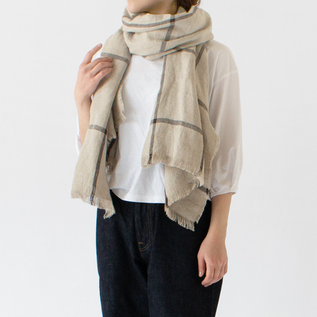 超美品FRAMeWORK別注PLAIDIE リネンストール リネンストール＆ブランケット／Plaidie（プレディ）｜愛着を持って