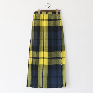 リネンマキシ丈キルトスカート