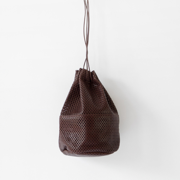 PUNCHING DRAW STRINGS POUCH(CHOCO)