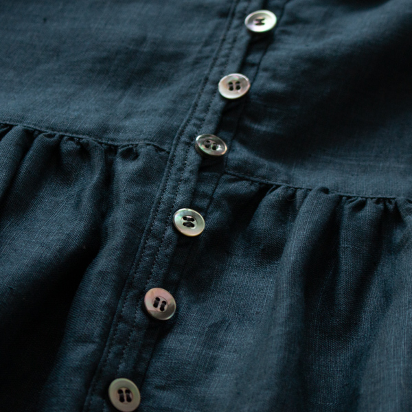 Light Linen×Botanical Dye カシュクールワンピース(NAVY)