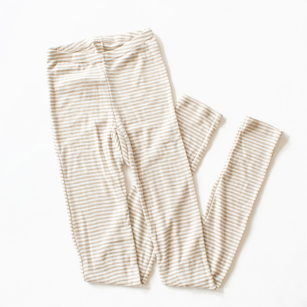 ウール・シルク ボーダー レギンス(ベージュ) ウール・シルク ボーダー レギンス(ベージュ)