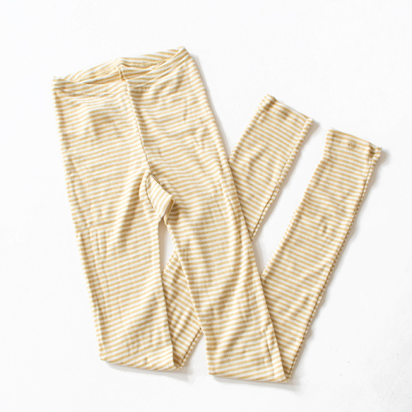 ウール・シルク ボーダー レギンス(イエロー) ウール・シルク ボーダー レギンス(イエロー)