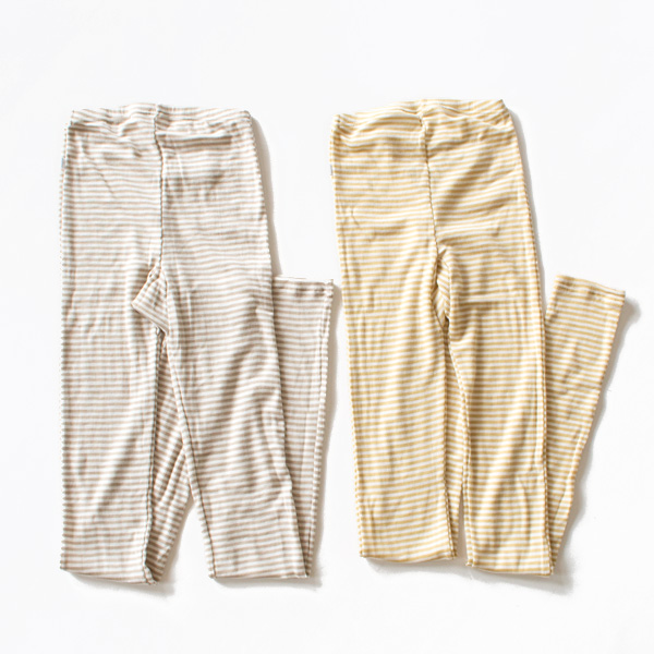 【限定色】ウール・シルク ボーダー レギンス 【限定色】ウール・シルク ボーダー レギンス