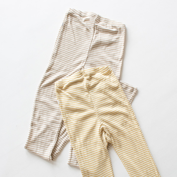 【限定色】ウール・シルク ボーダー レギンス 【限定色】ウール・シルク ボーダー レギンス