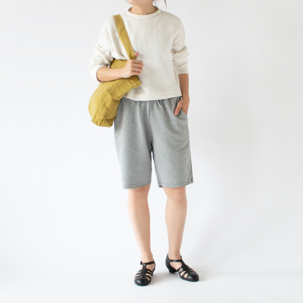 フレンチテリーショートパンツ Melange ChiaroーS（身長163cm）