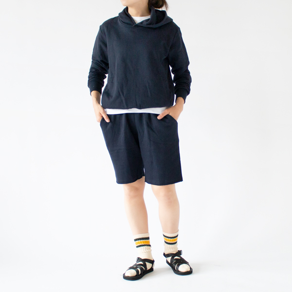 フレンチテリーショートパンツ NavyーXS（身長163cm）