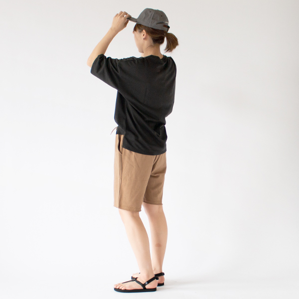 フレンチテリーショートパンツ TabaccoーS（身長163cm）