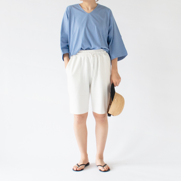 フレンチテリーショートパンツ Bianco PannaーS（身長163cm）
