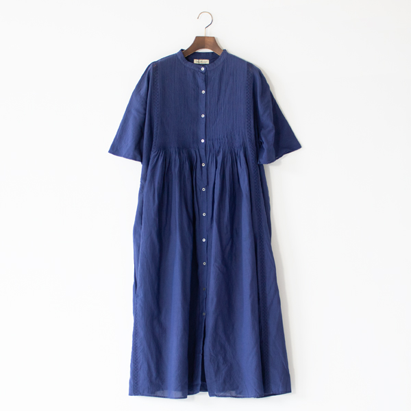 ピンタックハーフスリーブワンピース NAVY ピンタックハーフスリーブワンピース NAVY