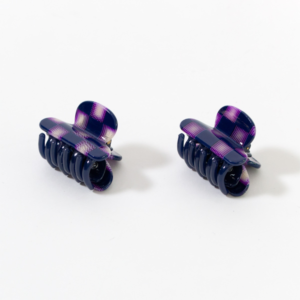 Twin Heirloom Claws（ツインヘアクリップ） PURPLE CHECKER