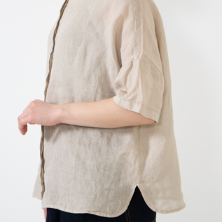 リネン スタンドカラー シャツ／120%LINO (120%リノ)｜愛着を持って