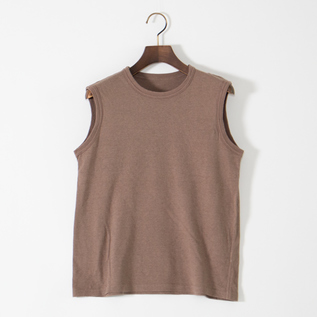 綿ベルギーリネン天竺 タンクトップ(BEIGE) 綿ベルギーリネン天竺 タンクトップ(BEIGE)