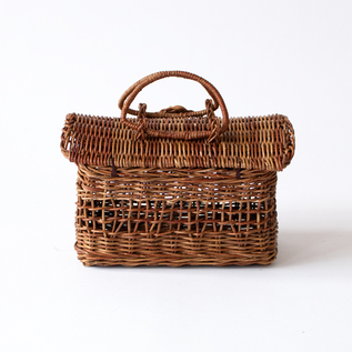 別注】屋根付きあけびバスケット 編みショルダー付き／宮本工芸