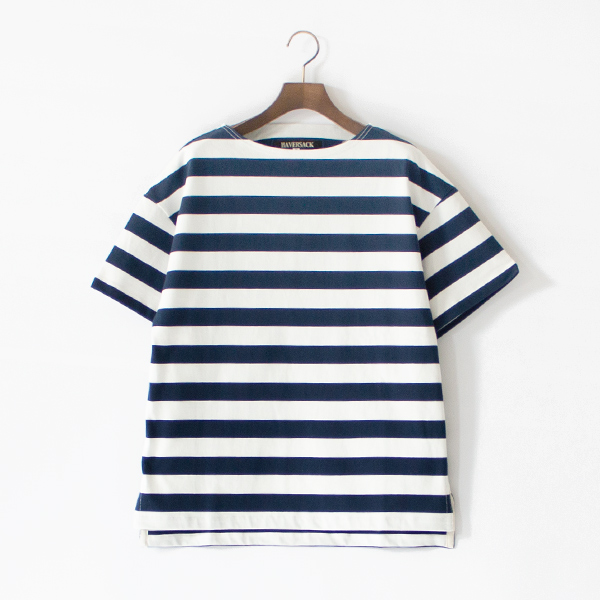 20/2 度詰ボーダー バスクシャツ(NAVY)