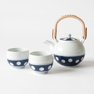 POLKA DOT EARTHENWARE TEAPOT