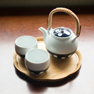 水玉 土瓶 茶の間 水玉 土瓶 茶の間