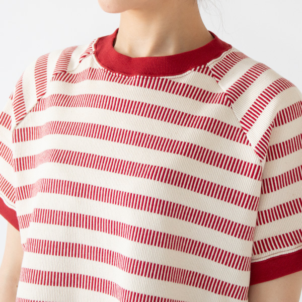 程よく詰まったクルーネック(RED)